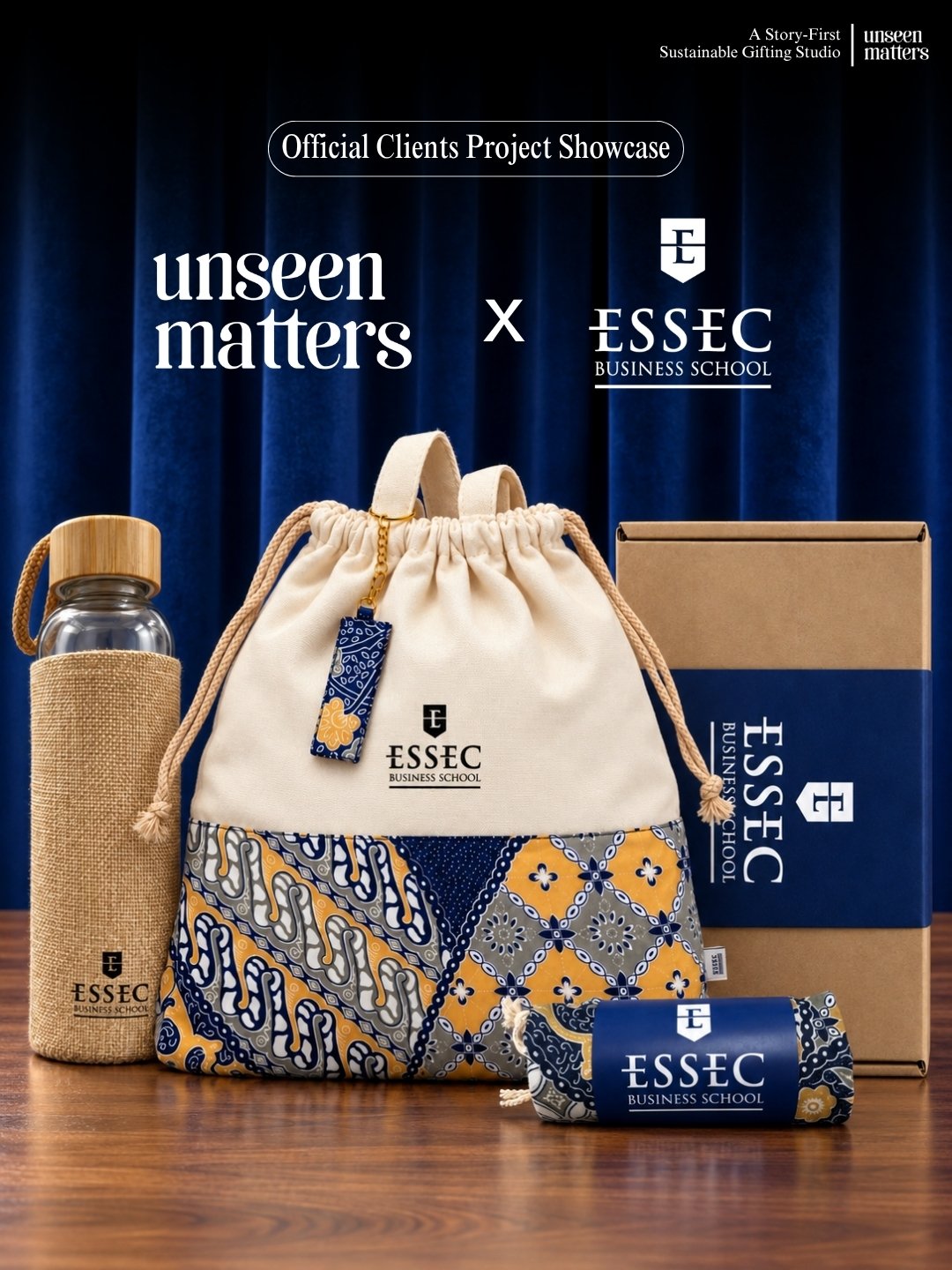 ESSEC Business School x Unseen Matters custom corporate gift set